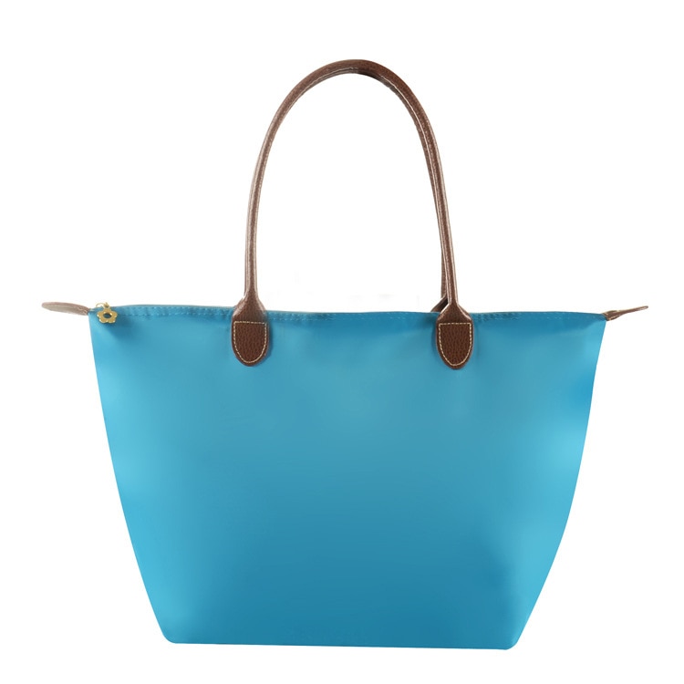 Women's Light Beach Tote Handbags Casual One Shoulder Messenger Solid Color Bag Large Capacity Dumpling With Zipper Shopping Bag: Blue