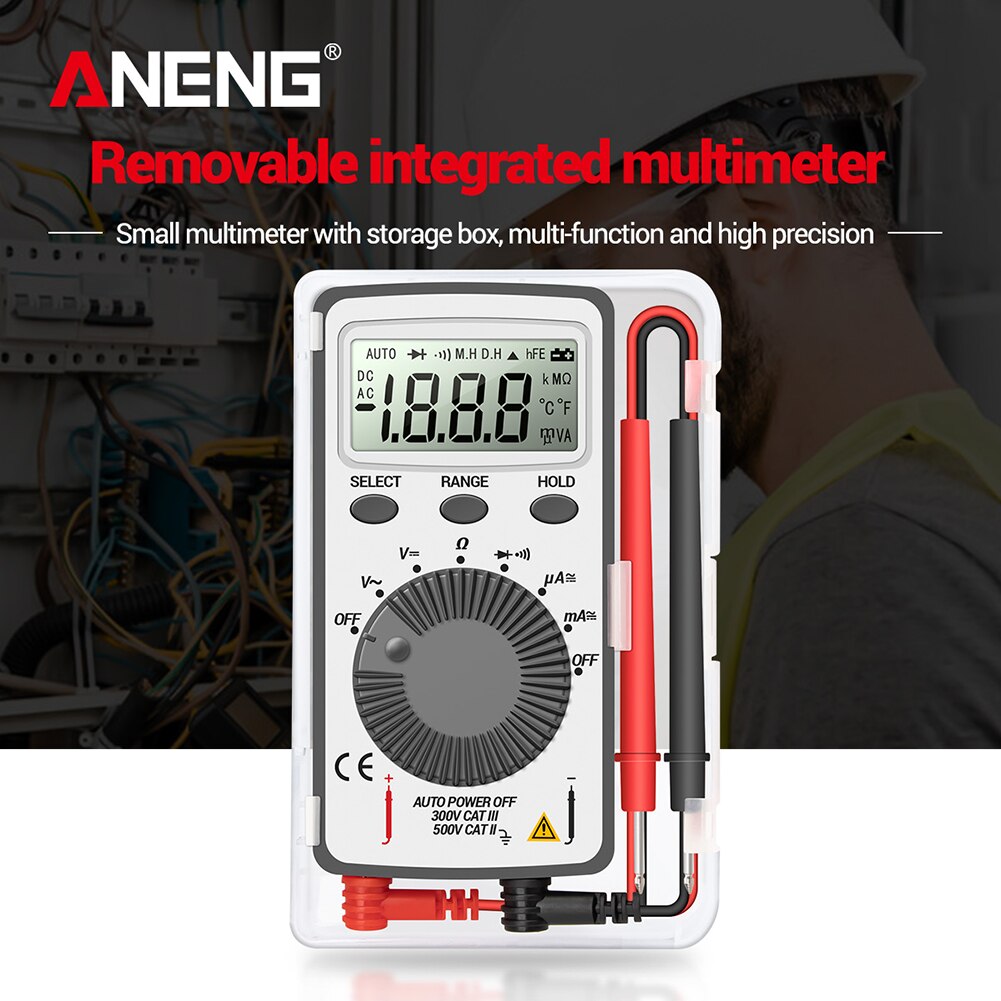 ANENG AN101 LCD Pocket Digital Multimeter Backlight AC/DC Automatic Portable Voltmeter Ammeter Ohm Tester