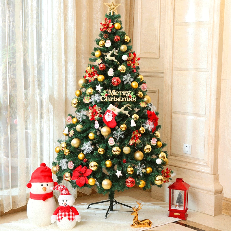 Boules de noël pour décoration de maison, 34 pièces mélangées, pendentifs en plastique, or et argent, fournitures de noël