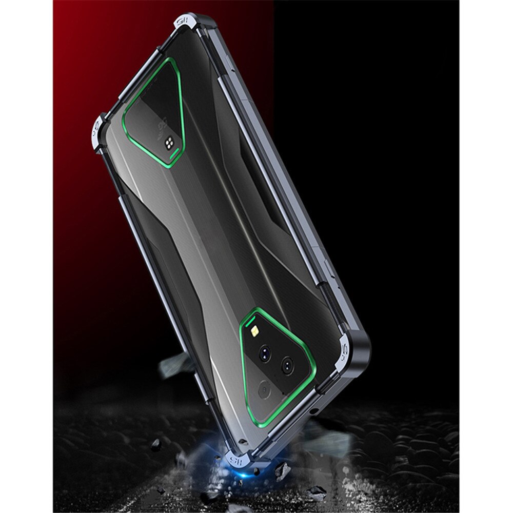 Telefondeksel for xiaomi black shark helo 2/ 3 pro metallbeskyttende bakdeksel anti ramme kant type
