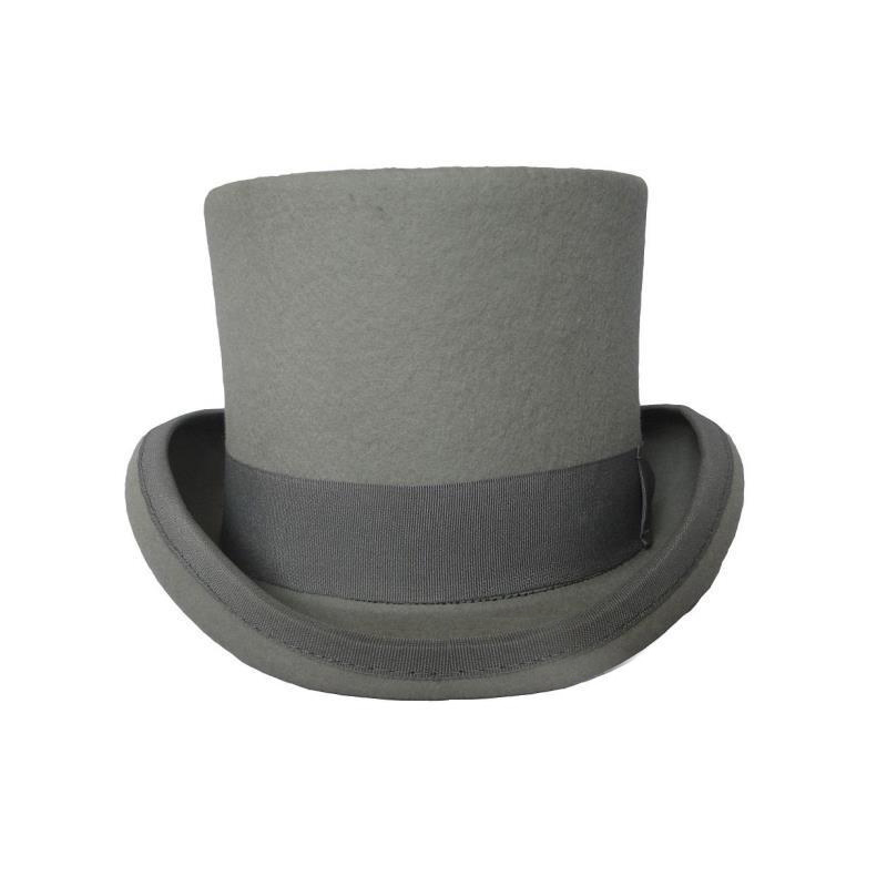 100% Wolle Filz Zylinder für Männer Frauen Zylinder High Hat Topper Dress Up Party Kostüm Fedora Magier Theater Hut: XL / Grau