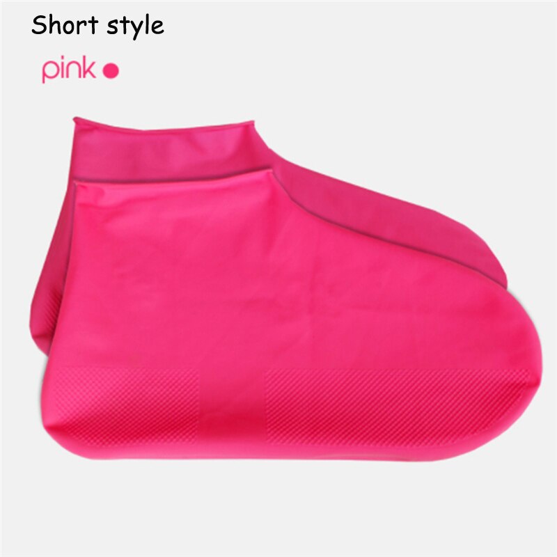 Herbruikbare Latex Waterdichte Regen Schoenen Covers Draagbare Antislip Rubber Rain Boot Overschoenen S/M/L Unisex schoenen Accessoires: Pink short style / L