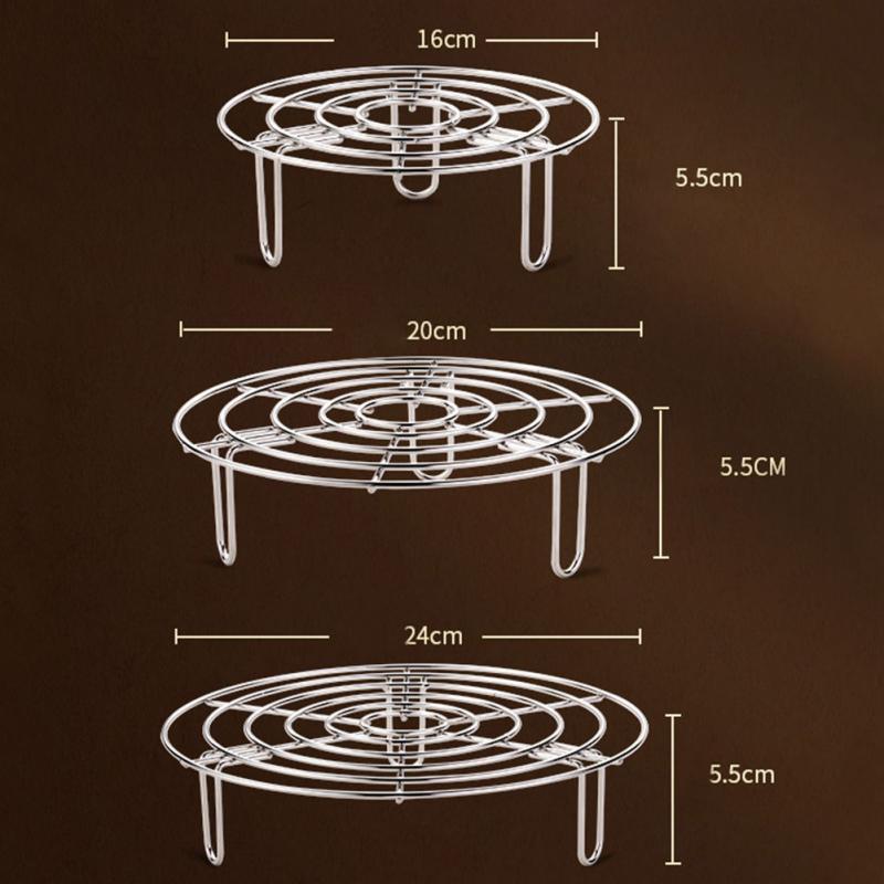 Pot Pan Stainless Steel Trivet Steamer Rack Tall Wire Kitchen Accessories Heavy Duty Food Vegetable Stand Round Pressure Cooker