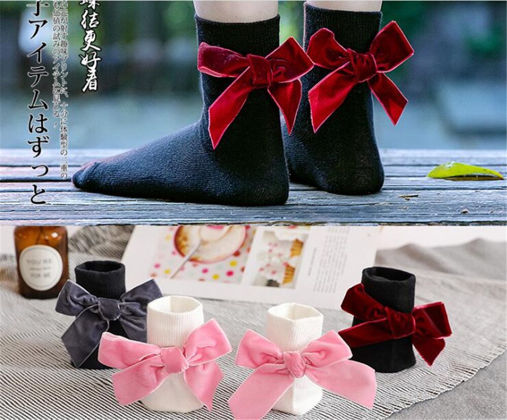 Boog Kousen Lolita Stijl Japanse Maiden Mooie Vrouw Kant Korte Sokken Meerdere Kleuren Katoen Socking B612