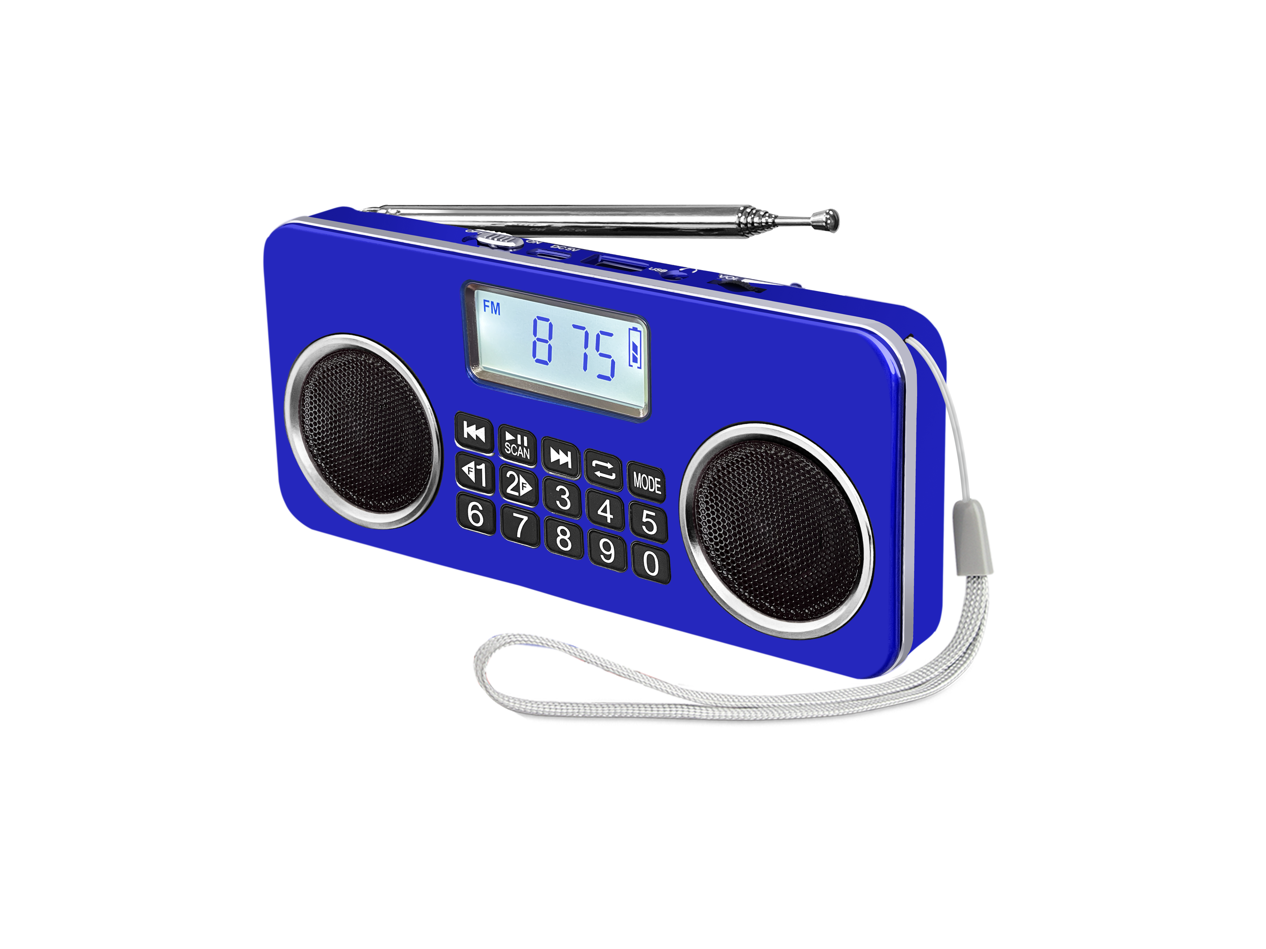 EONKO L-658 Mega Bass Stereo FM Radio with Bluetooth TF USB Slot Earphone Jack Type C Charging,can save your favorite stations: Blue