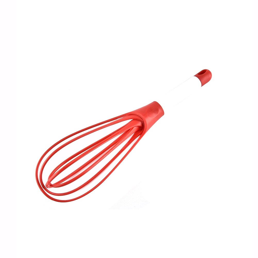 Batidor Manual multifuncional pequeño de plástico para huevos de cocina, batidor Manual para huevos, batidor, herramienta para hornear, agitador de huevos de silicona, respetuoso con el medio ambiente: RED