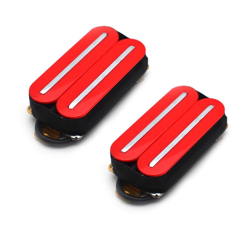 1 Set Electric Guitar Humbucker Dual Coill Dual Rail Guitar Bridge Pickup with 57mm Steel Pole Black White Ivory Green Red: Red 1 set
