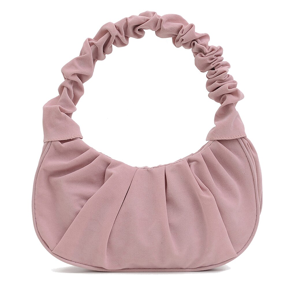 Winter Vrouwen Cloud Zakken Zachte Corduroy Kleine Schoudertassen Geplooide Handtassen Vrouwelijke Portemonnees Avond Party Clutch: Pink