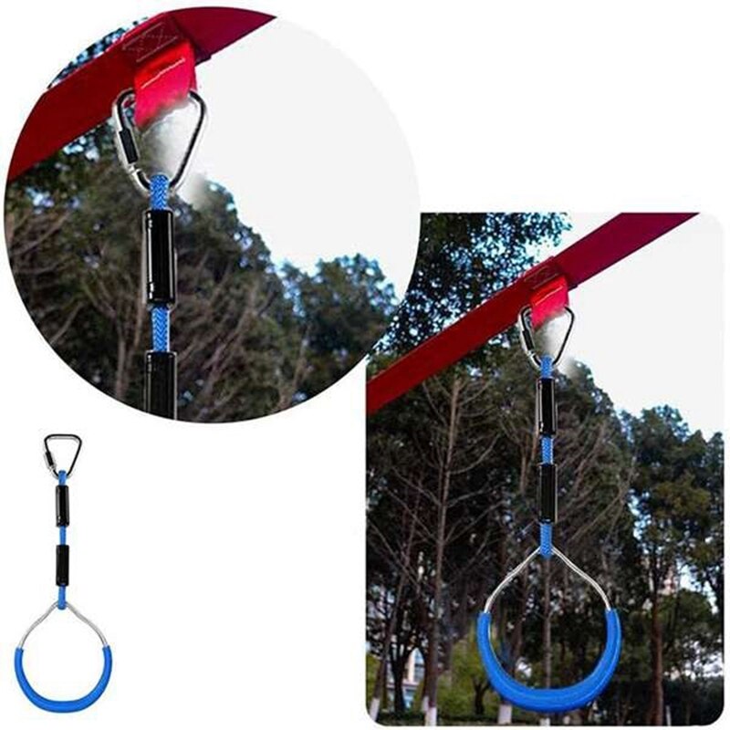 2 Pcs Swing Gymnastic Rings Children Trapeze Bar Pull Up Gym Ring,for Climbing Frames and Garden Swings Outdoor Backyard