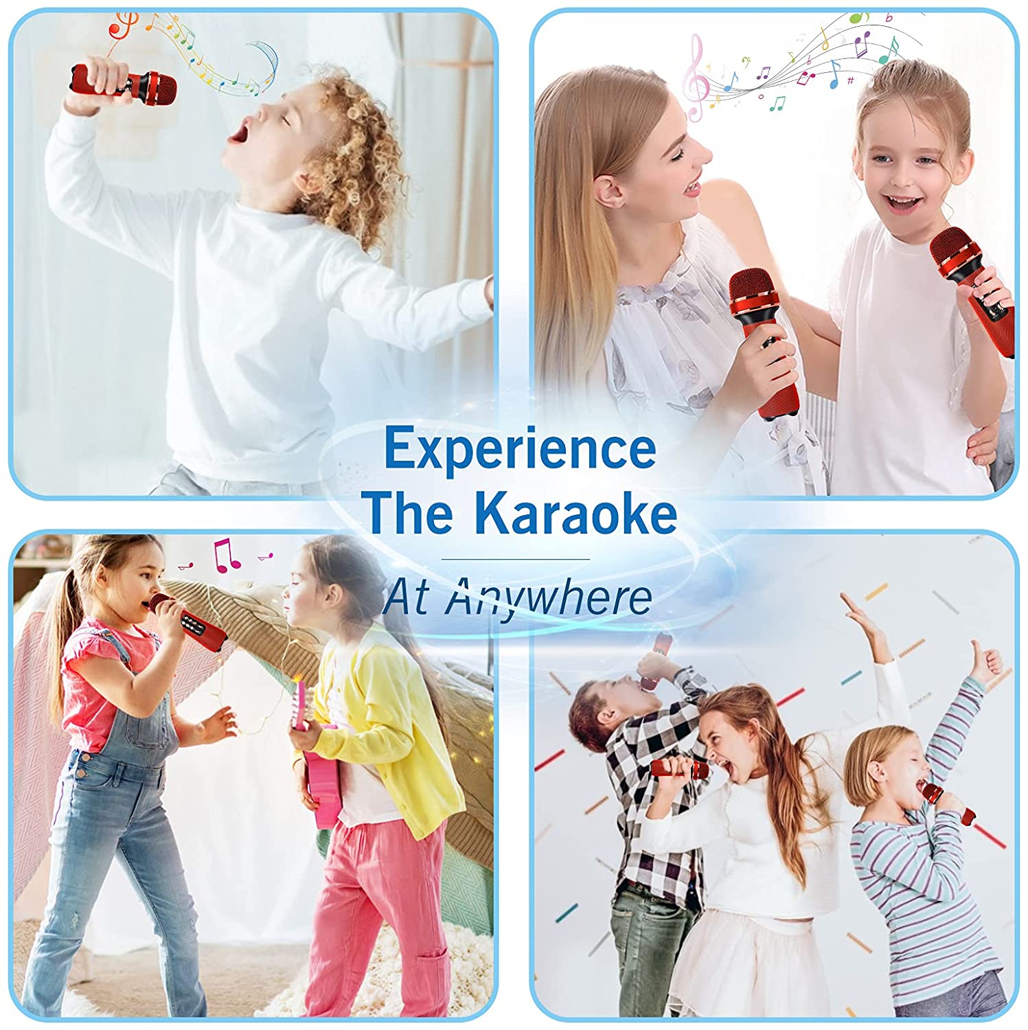 Microphone karaoké sans fil Bluetooth, 7 en 1, Portable, haut-parleur, pour fête à domicile, pour tous les Smartphones