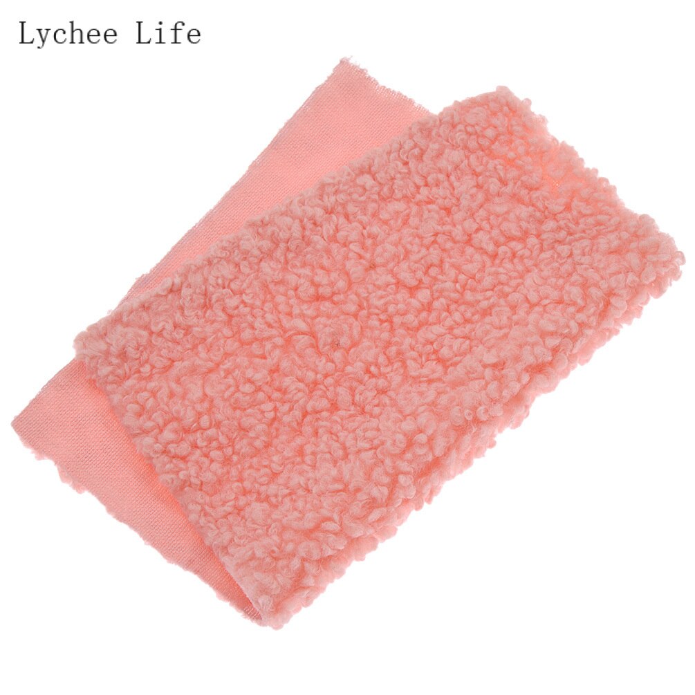 Lychee Life-tela de felpa de terciopelo y algodón A4, tejido suave y cálido para ropa de mascotas, forro de guante, tela de lana de cordero engrosada, costura Diy: 3