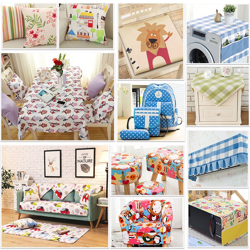 Polyester Katoen Dieren Cartoon Print Canvas Stof Voor Huisdecoratie Foto Achtergrond Doek W300022