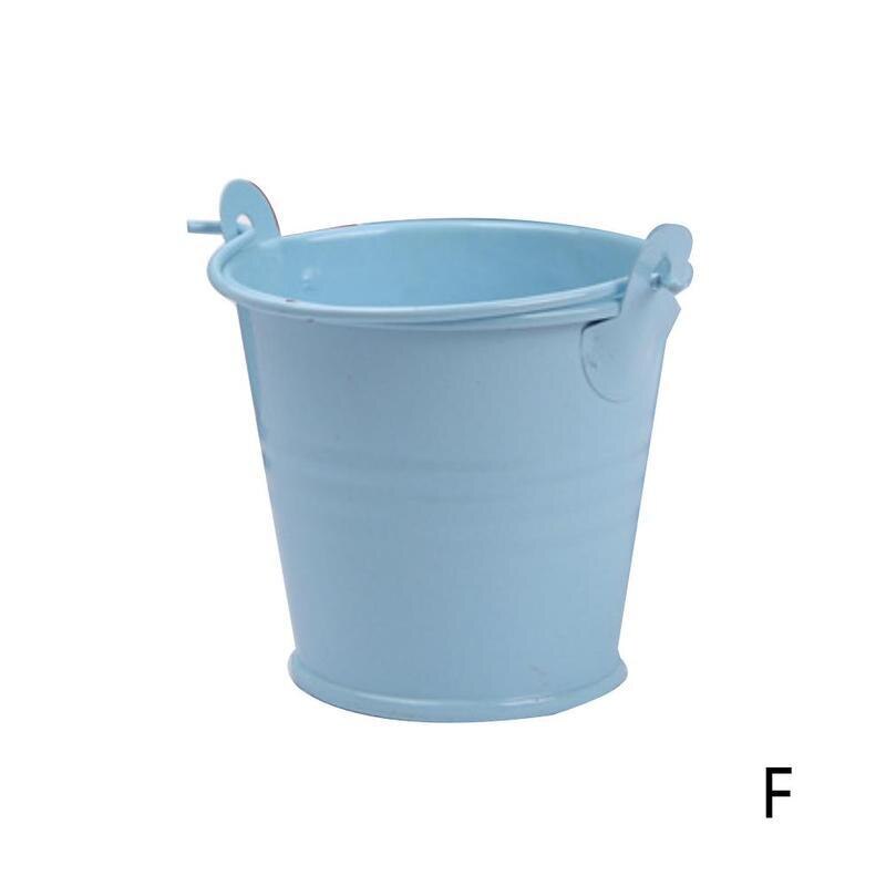 1pc mini plåthink färgglad plåt växt krukjärn bröllop liten tunna färg hantverk prydnadsföremål godistillbehör  o3 h 4: F