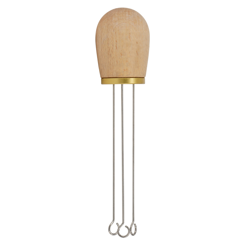 Needle Pin Coffee Tamper Distributor Espresso Stirrer Stirring Tool Stainless Steel Solid Wood Handle Coffee Leveler Accessories: D