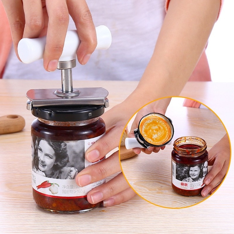 Verstelbare Multi-Functie Flesopener Rvs Deksels Off Jar Opener Arbeidsbesparende Schroef Blikopener Voor keuken Gadget