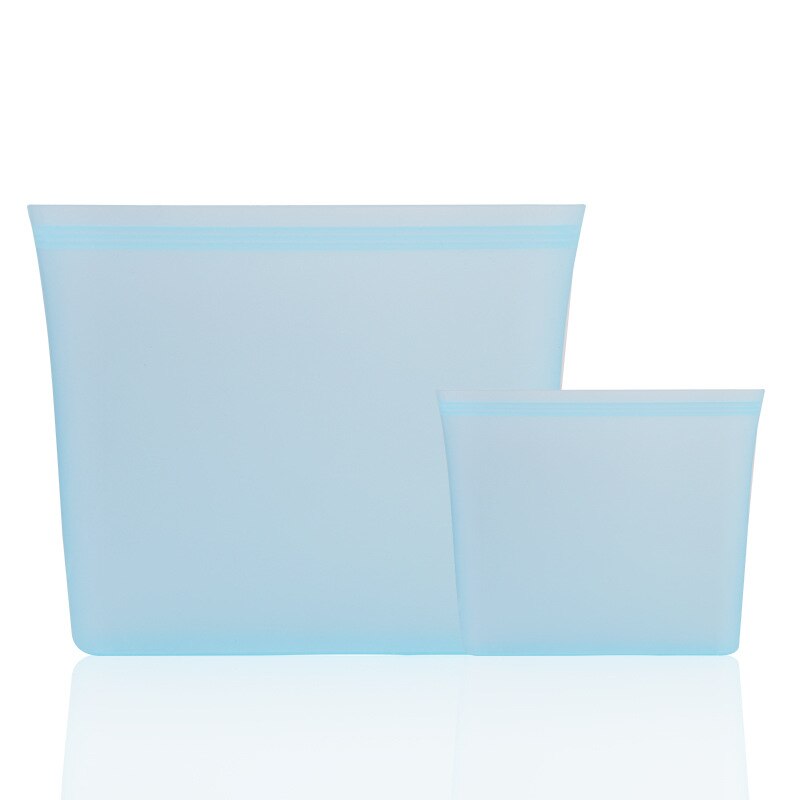 3 stücke Küche Kühlschrank Snack Lager Kasten Suppe Milch Leck Beweis Container Aufstehen Frische Tasche wiederverwendbar Silikon Lebensmittel Lagerung Kasten Taschen: 2 Blau Taschen