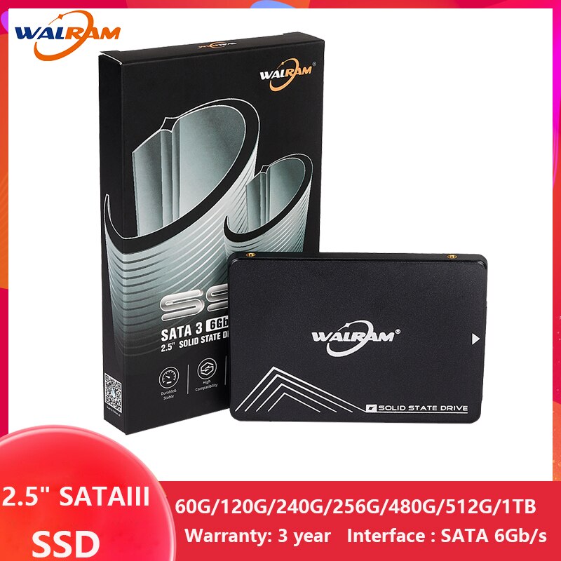 WALRAM 120GB SSD SATAIII 2.5 &quot;240GB 128GB 256GB 480GB 512GB 1TB disco rigido interno a stato solido per Laptop Desktop