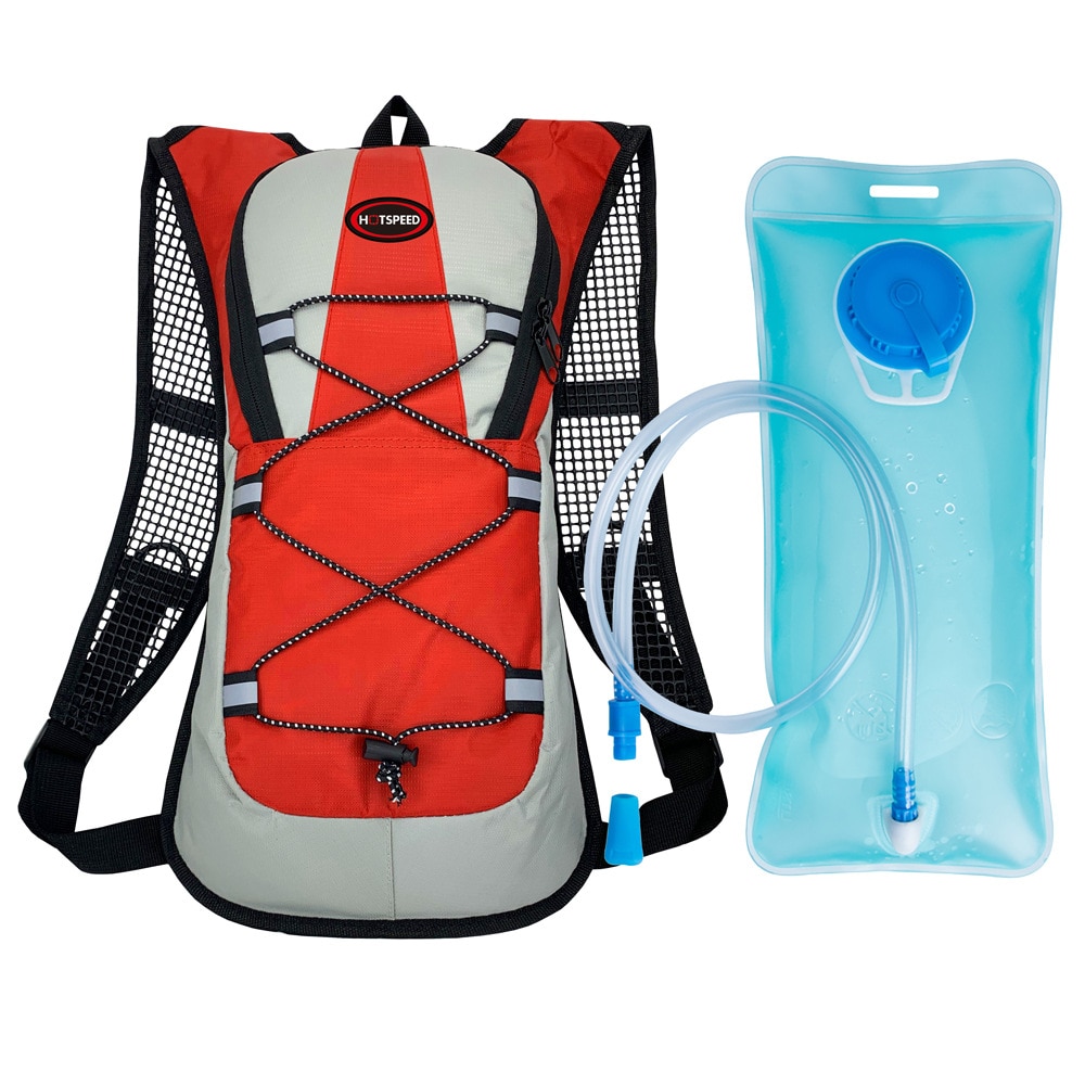 Outdoor Sport Fietsen Water Bag Rugzak Met 2L Waterzak Wandelen Leisure Bergbeklimmen Schouder Waterzak Rugzak: Red