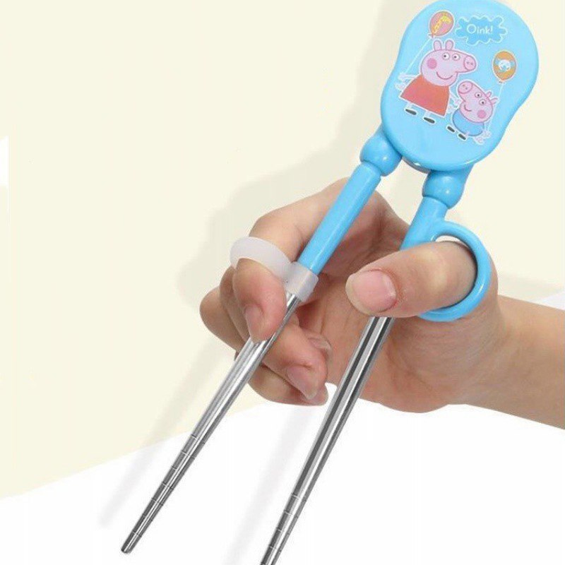 Rvs Training Eetstokjes Leuke Cartoon Training Helper Eetstokjes Voor Kinderen Peuter Te Gebruiken, 1 Paar