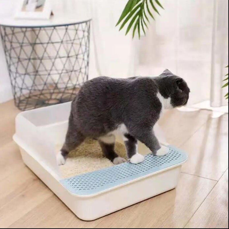Cat Litter Box Toilets Semi Closed Cat Litter Tray Sandbox Square Semi-closed Anti-splash Deodorant Sandpit Small Cute 3 Colors