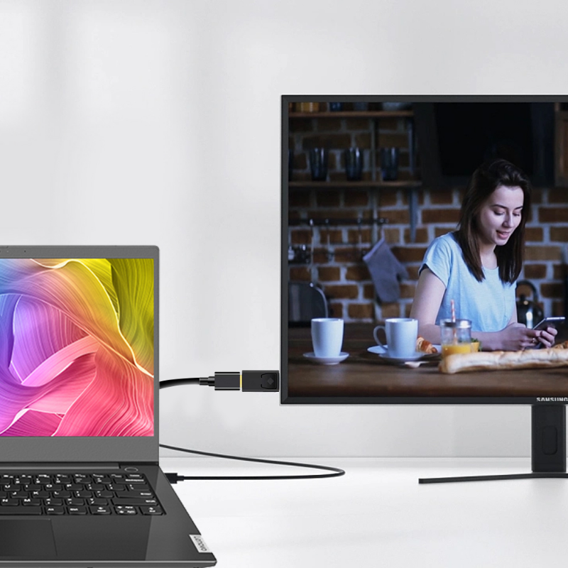 Displayport till hdmi-kompatibel adapter dp hane till hona hdmi 1 enkelriktad video- och ljudomvandlare  hd 4k 1080p för pc tv bärbara datorer