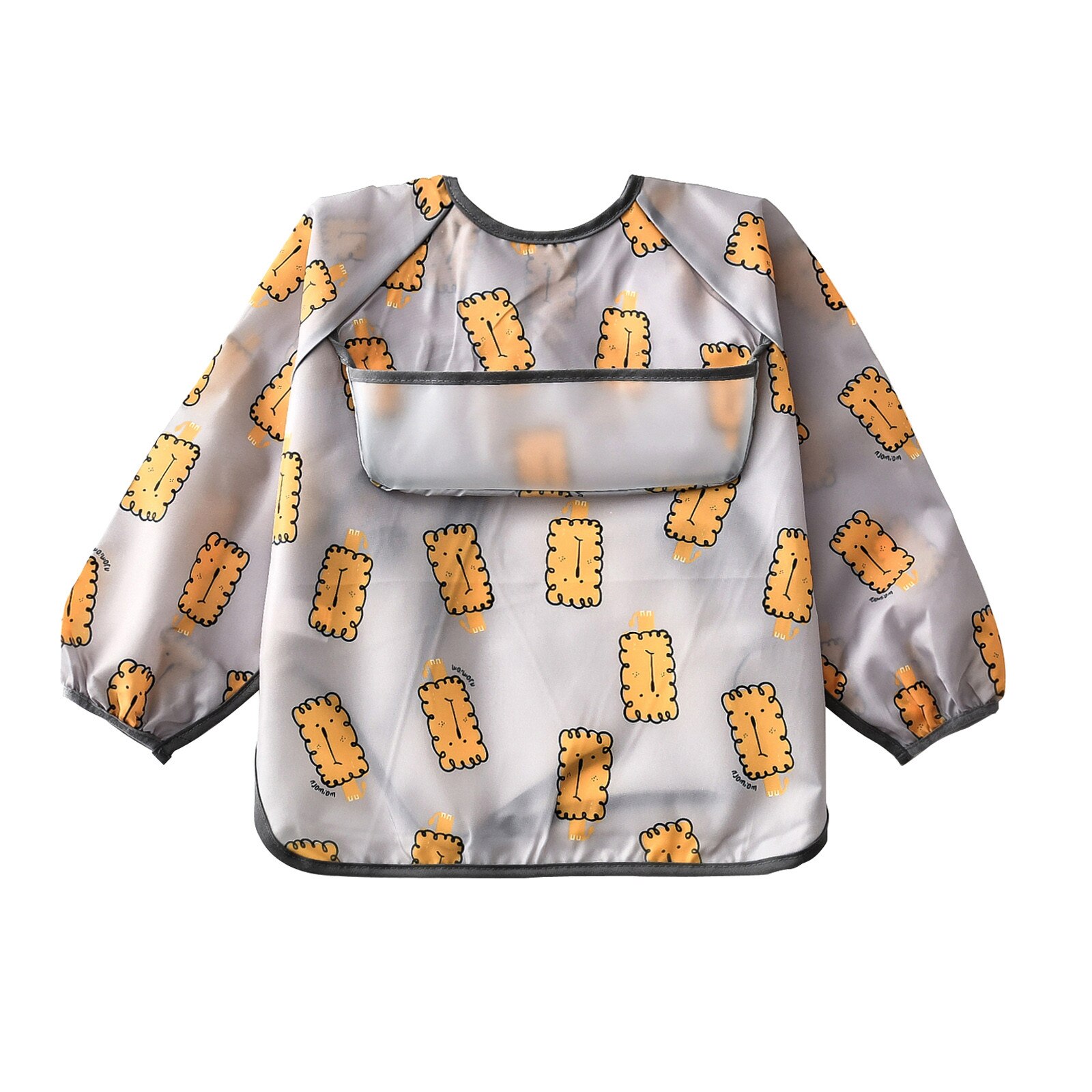 freundlicher Banane Lätzchen Lätzchen Baby freundlicher Schal Lange ärmeln Baby Wasserdichte Overall essen Kleidung Lätzchen Kittel Fütterung Lätzchen schürze: Weiß / 2-4 T