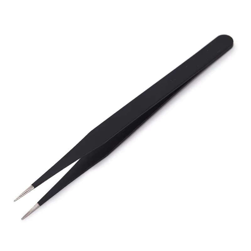 Anit-Static Tweezers, Precision Black DIY Tweezers for Nail Art and Eyelash Extensions Beauty Tools: WHITE