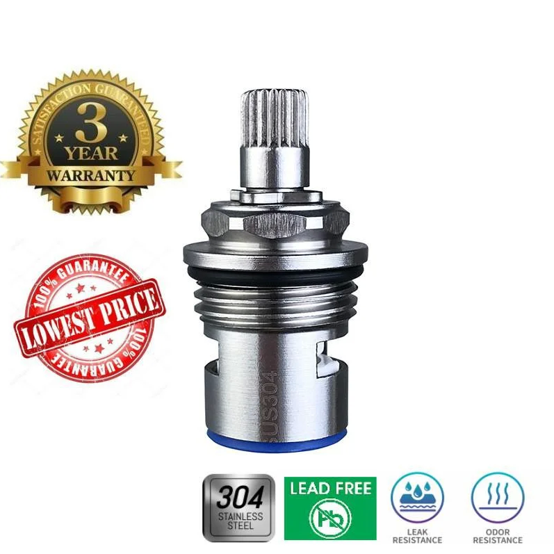 304 Stainless Steel Bath Kitchen Faucet Cartridge Replacement Part Ceramic Valve Stem Water Tap Cold Water: WHITE