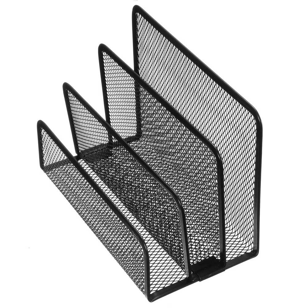 17.5*9*12.5CM Desktop File Holder Metal Mesh File Box Block Data Rack Document File Bar Box Storage Shelves Office Organizer: Default Title