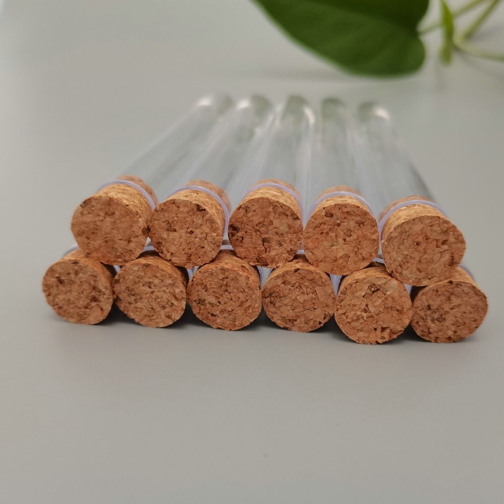 Tubes à essai en plastique transparent avec bouchon, 25 pièces/lot, 12mL, 15x100mm, pour laboratoire, école, produits chimiques