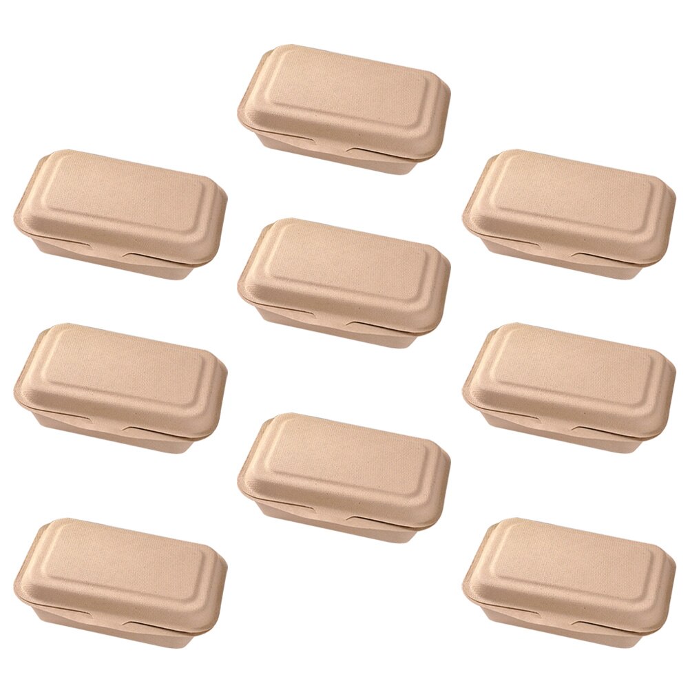 50pcs 600ml Hamburger Containers Disposable 600ml Paper Eco-friendly Doggy Box Lunch Boxes for Take-out Restaurant Snack Bar
