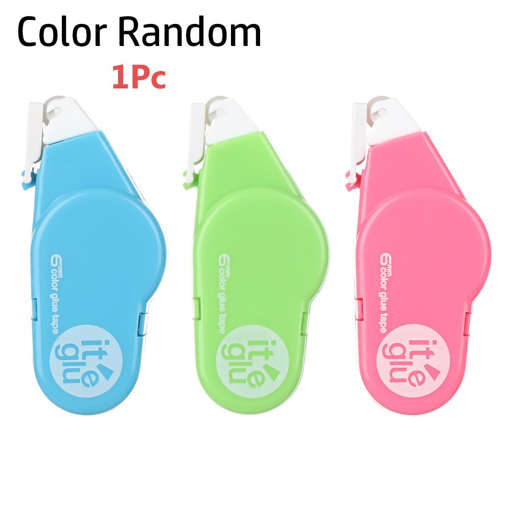 3 Type Double Sided Adhesive Dots Stick Roller Glue Tape Dispenser Sticks Adhesive Cutter Stationery Office Supply: color random 2