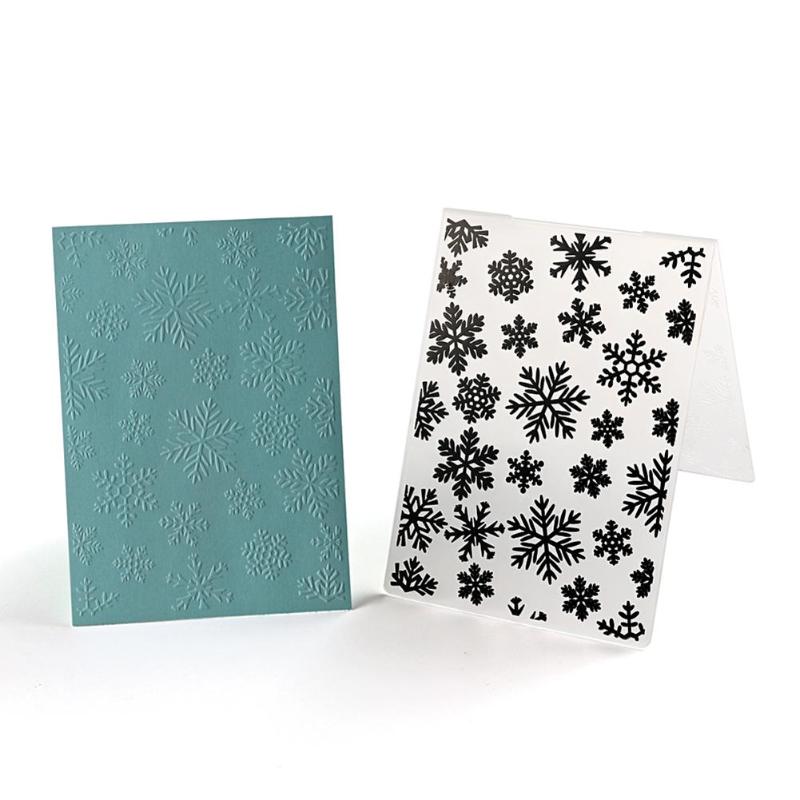 1Pc DIY Xmas Snowflake Plastic Embossing Folder Stencil for Scrapbooking Photo Album Decorative Embossing Folder Template Craft