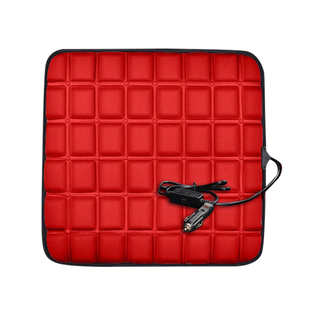 Universal Black 12V Electric Heated Car Fast-Heating Front Seat Cushion Cover Heater Warmer Winter Thermostat Household Cushion: Default Title