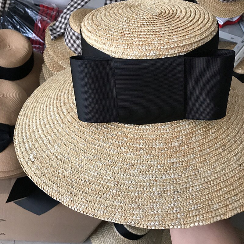 Kvinder stråhat med bred skygge floppy sommersolhat sejler strandhat kasket bånd bue kentucky derby hat sombreros