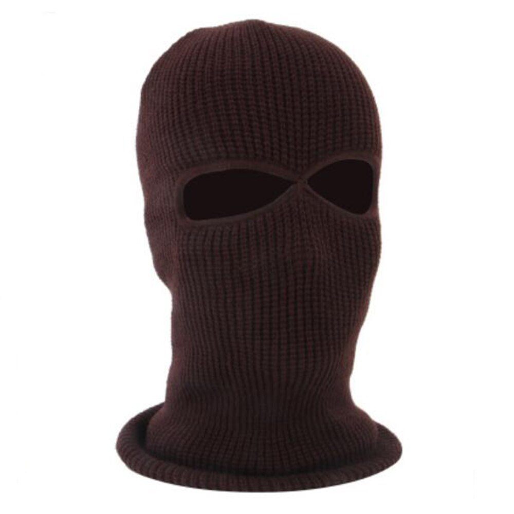 Knitted Riding Mask Full Face Windproof Unisex Face Mask for Cycling Outdoor Winter Fleece Hood Hat Sport Equipment: coffee