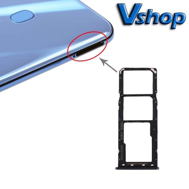 Pour Galaxy A20 plateau de carte SIM + plateau de carte SIM + plateau de carte Micro SD pour Galaxy A30 A50 plateau de carte SIM pièces de rechange