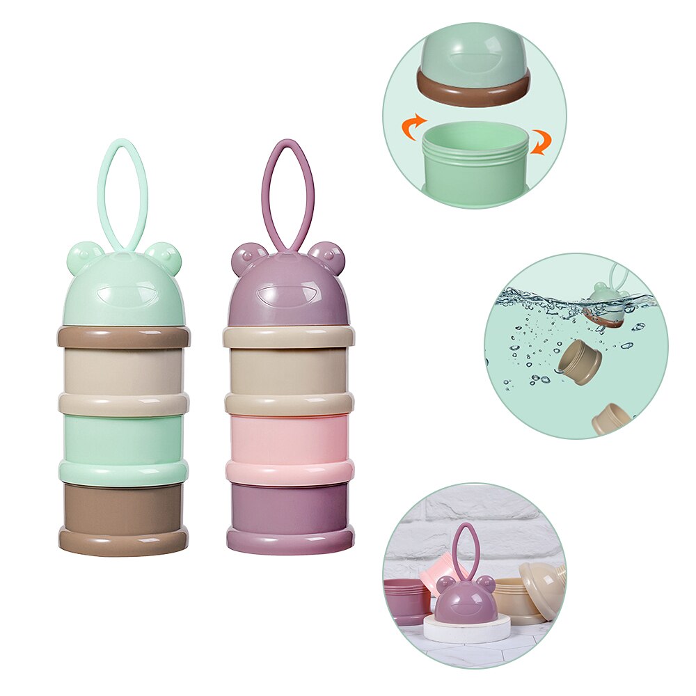 3 Layers Baby Food Storage Box Portable Rotating Milk Powder Box Formula Dispenser Food Container Kids Food Storage Container