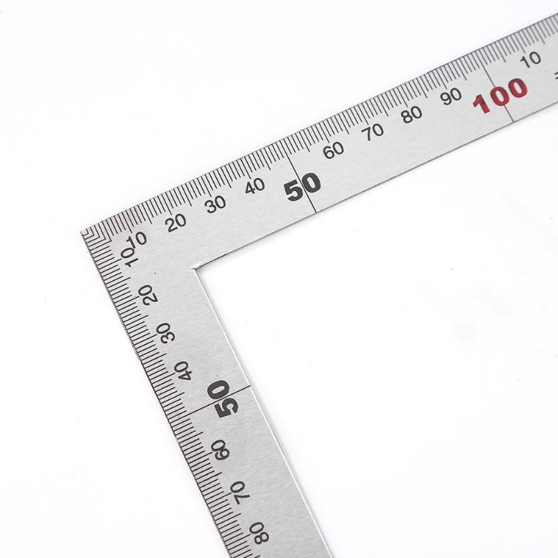 Stainless Steel 90 Degree Ruler Metal L Shape Ruler Measuring Gauges Tool