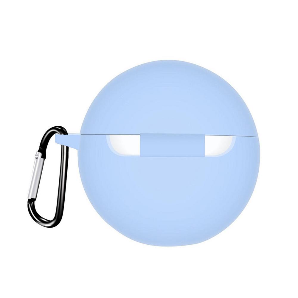 Soft Silicone Protective Case For Oppo Enco Free2 Wireless Earphone Cover Charging Box With Hook Washable Anti Dust Sleeve: LIGHT BLUE