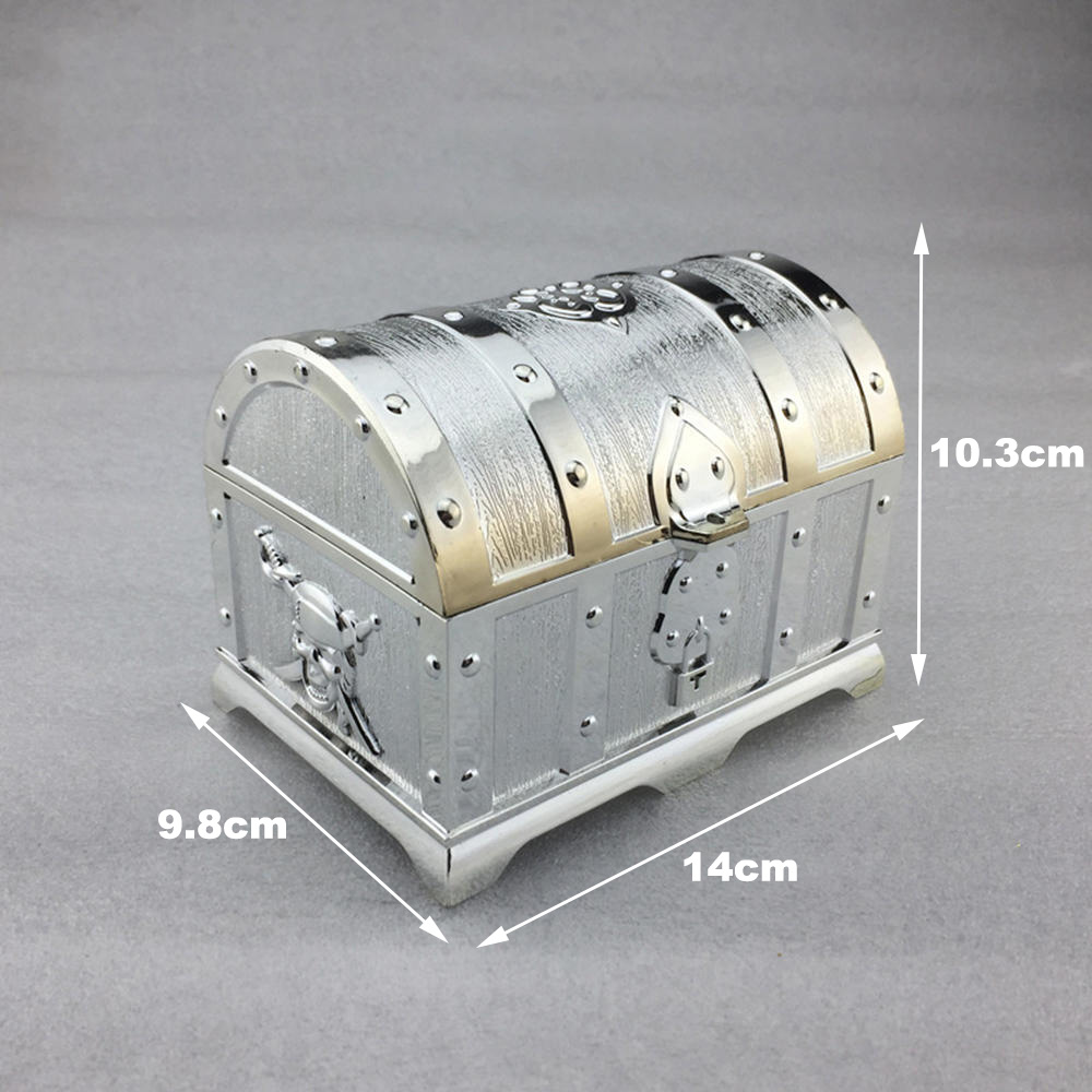 Plastic Pirate Treasure Box Crystal Gem Jewelry Box Storage Organizer Chest Box Treasure For Jewelry Gem Trinket Box: Silver Dome