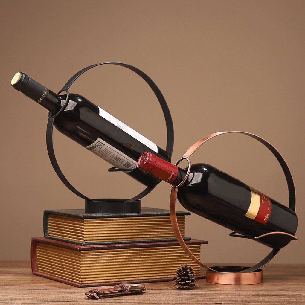 Vintage Wijn Flessenrek Iron Stand Voor Rode Wijn Fles Houder Woondecoratie Whisky Opslag Plank Container Voor Bar