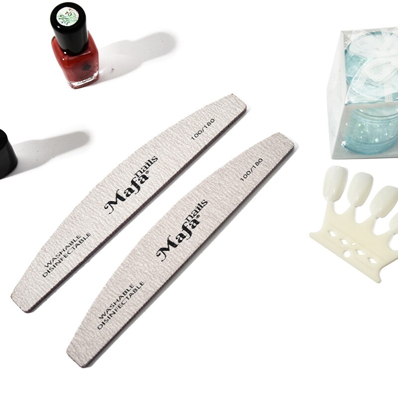 5XNail File 100/180 high Sanding nail files 100|180 grit pack of 5pcs Nail files half moon grey 100