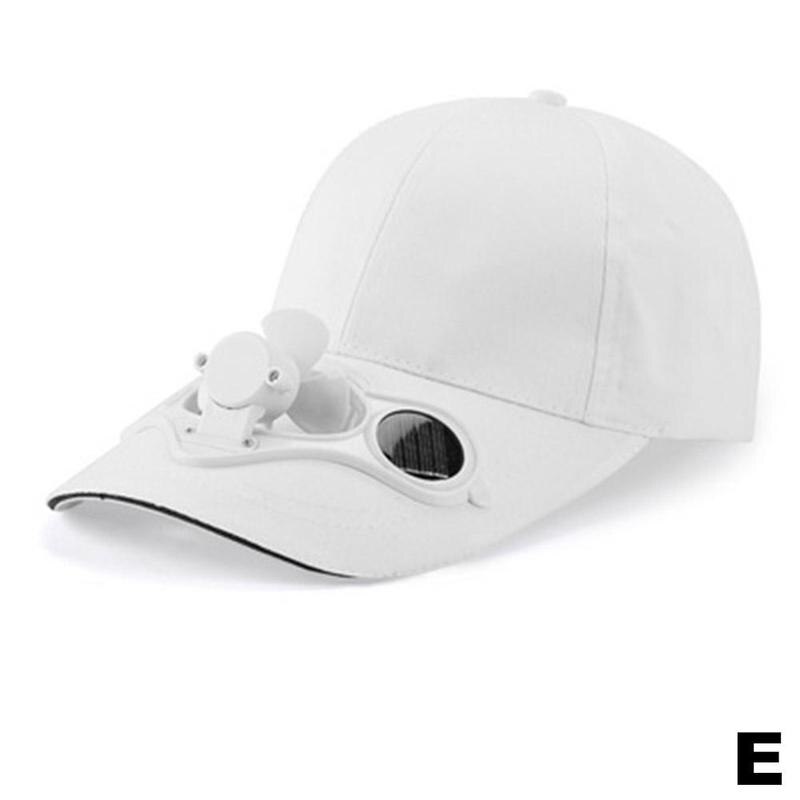 Gorra de béisbol con ventilador de Panel Solar para verano, gorro de béisbol con visera, N4T2: white