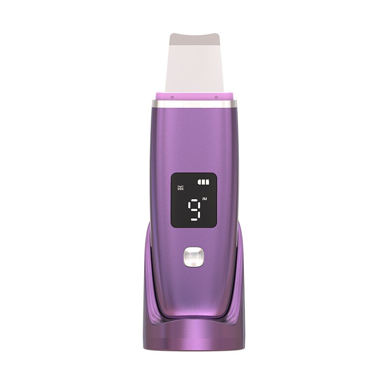Facial Skin Exfoliator Device Face Lifting Tool EMS Ion Ultrasonic Skin Scrubber Peeling Beauty Machine: Purple