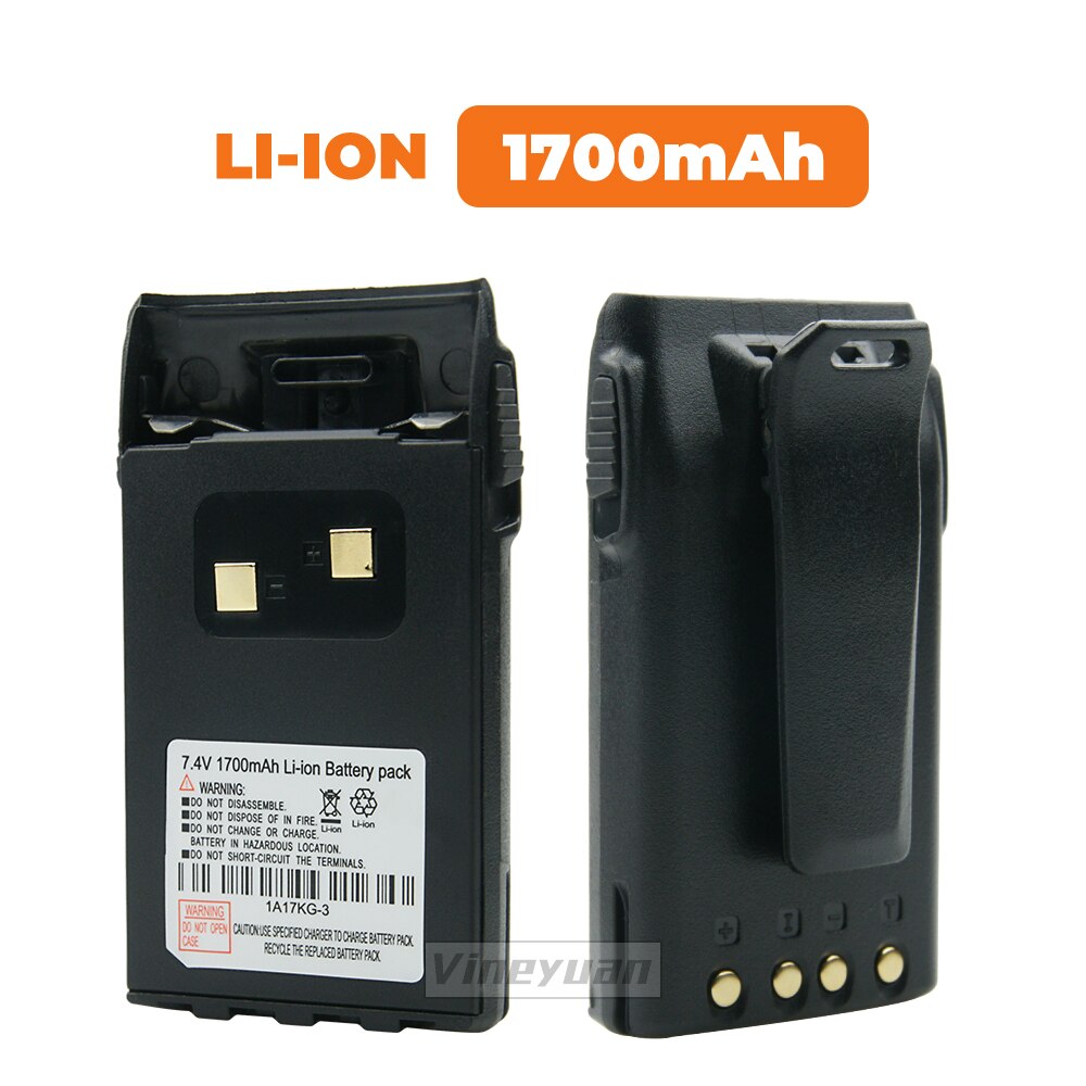 7.4V 1700mAh 1A17KG-3 Li-ion Batterie pour WouXun KG-UVD1P KG-UV6D KG-659 KG-699 KG-689 Radio Bidirectionnelle Rapide Batterie avec Clip Ceinture