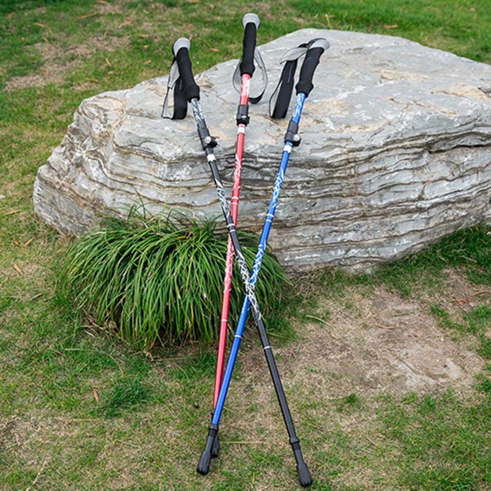 Auminum Alloy Telescopic Ultralight Trekking Anti Shock Pole hiking telescope stick nordic walking stick Shooting Crutch