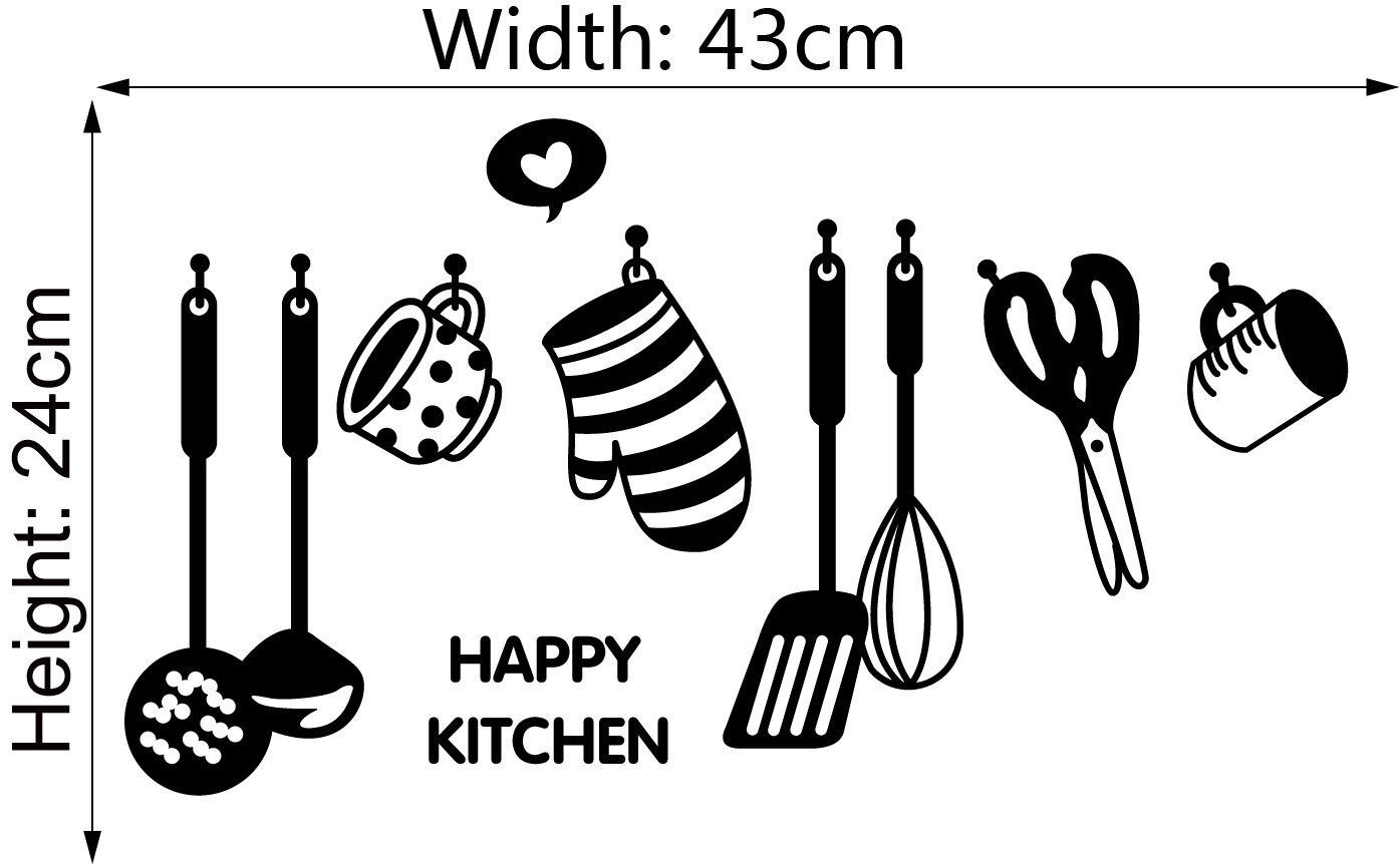 Enjoying Your Cook Time Kitchen Wall Stickers Decals Fun Cook Utensils Home Decor Restaurant Refrigerator Wall Decals#001: 02