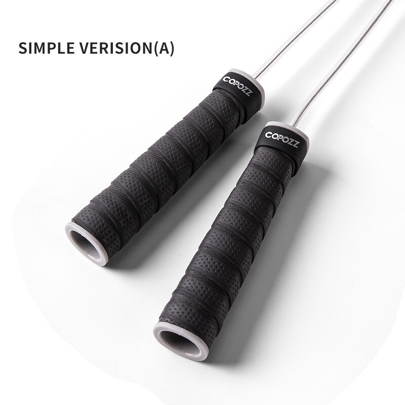 Regulowana skakanka Crossfit pomiń prędkość ważjeden skakanki z blokadą ciężaru łożyska kablowe trening zdatność uchwyt antypoślizgowy: Simple version(A)-czarny