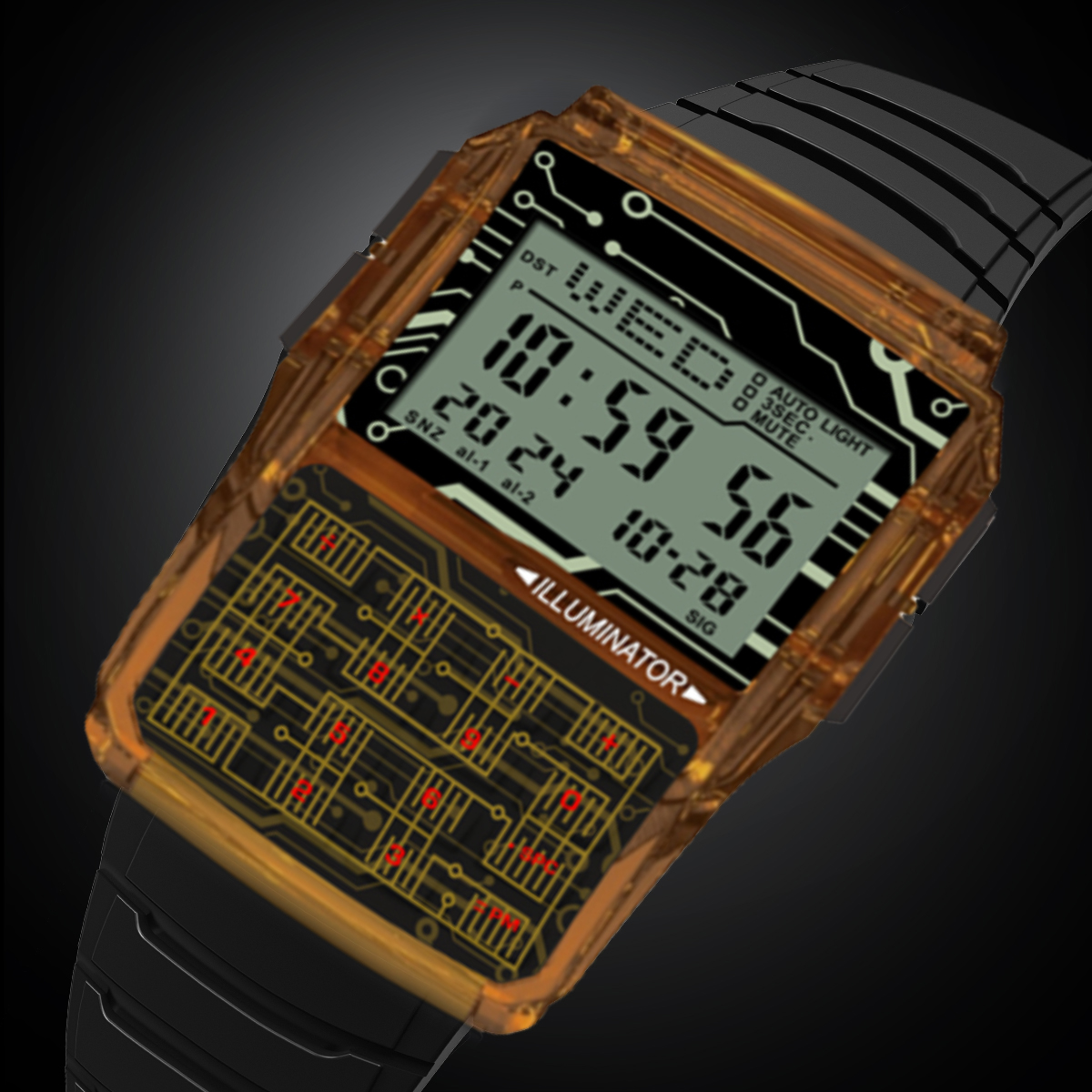 Reloj con calculadora multifunción, reloj electrónico LED, deportivo Digital, resistente al agua, estilo de ordenador, de lujo superior para hombre